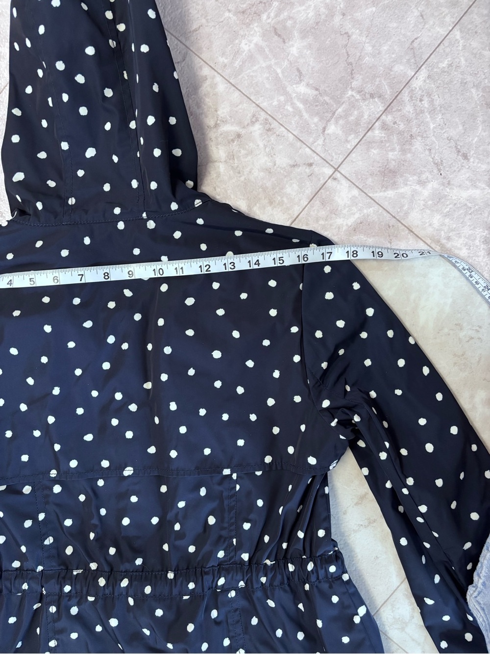 Anthropologie Daughters Of The Liberation Navy Polka Dot Rain Jacket Size 8 EUC - Picture 10 of 13